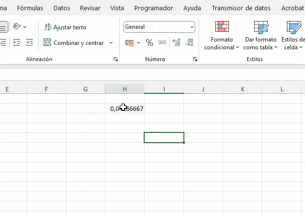Horas en Excel