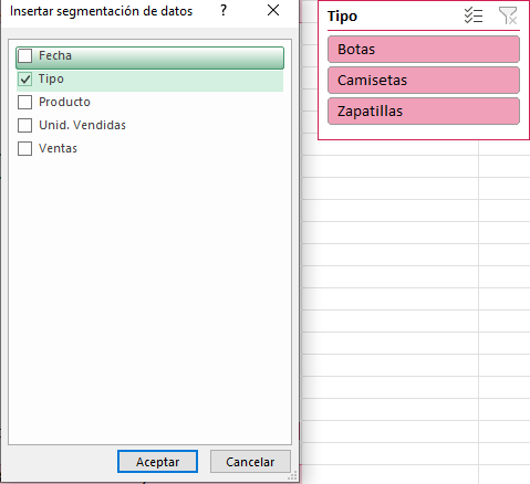 Segmentación de datos para tablas dinámicas en Excel